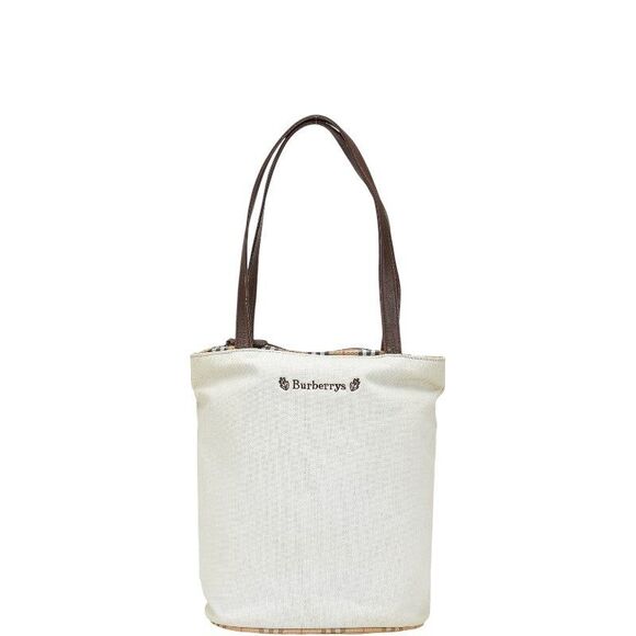 Burberry Nova Check Canvas Leather Tote Bag - Picture 1 of 6